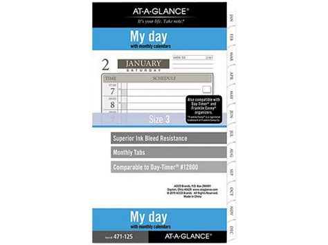 daytimer 2021 monthly planner refill.